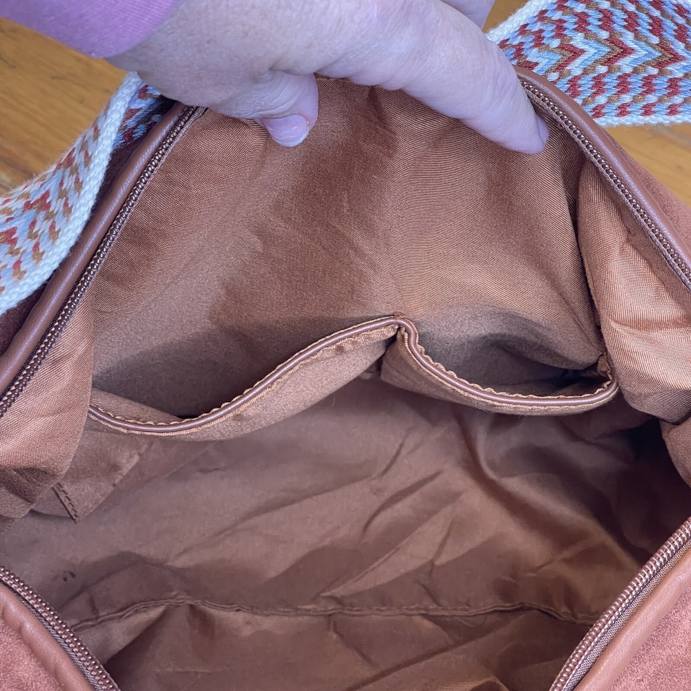 Shiraleah Purse Handbag Decorative Strap Caramel Brown Zip Closure Boho‎ - Picture 14 of 16